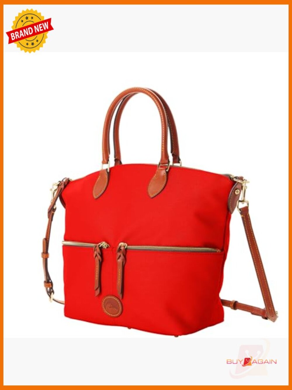Nylon Large Pocket Satchel with Detachable Strap - Picture 2 of 5